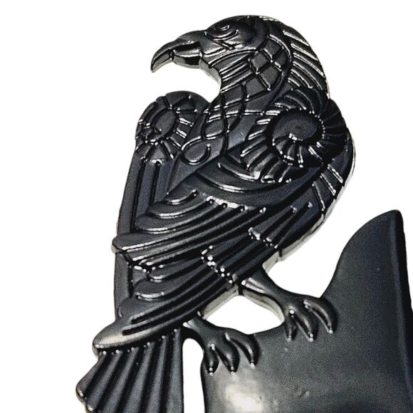 Raven Hair Prong Styling Pins Black Wicca Witch Stick Whimsical Goth Bird Crow - Picture 11 of 14